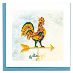 Quilled Rooster Weathervane Greeting Card