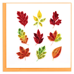 Quilled Fall Foliage Leaves Greeting Card