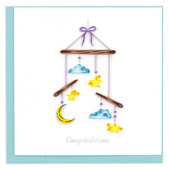 Quilled Night Sky Baby Mobile Greeting Card