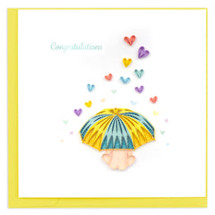 Quilled Baby Shower Hearts Greeting Card