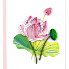 Quilled Pink Lotus Gift Enclosure Mini Card