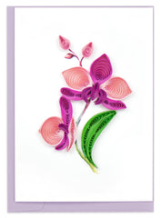Quilled Orchid Flower Gift Enclosure Mini Card