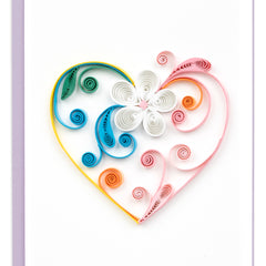 Quilled Colorful Heart Gift Enclosure Mini Card