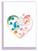 Quilled Colorful Heart Gift Enclosure Mini Card
