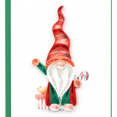 Quilled Christmas Gnome Gift Enclosure Mini Card
