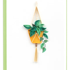 Quilled Pothos Macrame Hanger Gift Enclosure Mini Card