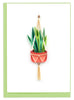 Quilled Snake Plant Macrame Hanger Gift Enclosure Mini Card