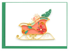 Quilled Christmas Sleigh Gift Enclosure Mini Card