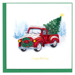 Quilled Christmas Truck Greeting Card