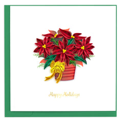 Quilled Potted Poinsettia Holiday Card