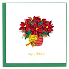 Quilled Potted Poinsettia Holiday Card