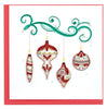 Quilled Red Christmas Ornaments Greeting Card