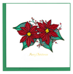 Quilled Red Poinsettia Christmas Card