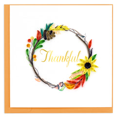 Quilled Thankful Wreath Greeting Card