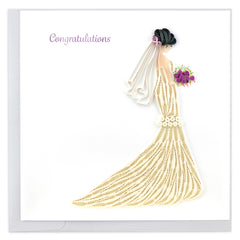 Quilled Bridal Congrats Greeting Card