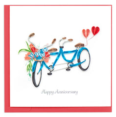 Quilled Tandem Bicycle Anniversary Card