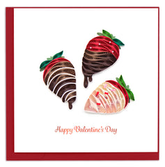 Quilled Chocolate Covered Strawberries Greeting Card