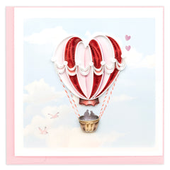 Quilled Heart Air Balloon Greeting Card