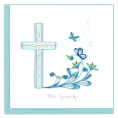 Quilled Sympathy Cross Greeting Card