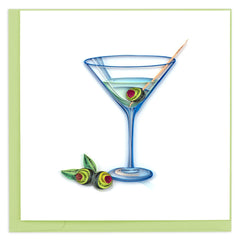 Quilled Gin Martini Greeting Card