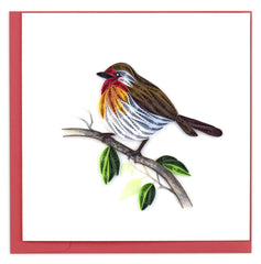 Quilled English Robin Greeting Card