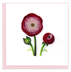 Quilled Ranunculus Greeting Card