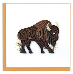 Quilled Bison Greeting Card