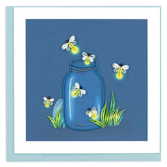 Quilled Fireflies Greeting Card