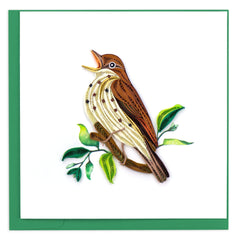 Quilled Wood Thrush Greeting Card