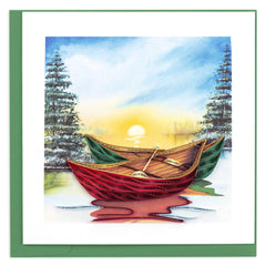 Quilled River Canoes Greeting Card