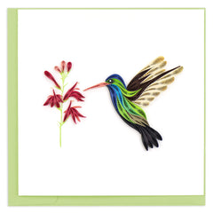 Quilled Broad-billed Hummingbird Greeting Card