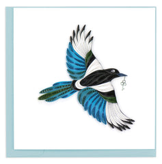 Quilled Black-billed Magpie Greeting Card