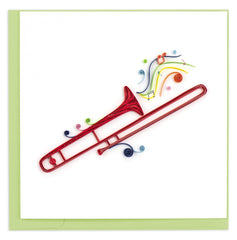 Quilled Trombone Greeting Card