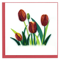 Quilled Red Tulip Greeting Card