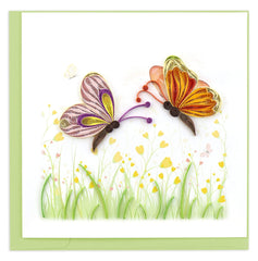 Quilled Two Butterflies Greeting Card