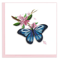 Quilled Blue Butterfly Greeting Card