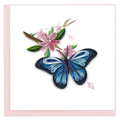 Quilled Blue Butterfly Greeting Card