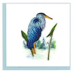Quilled Blue Heron Greeting Card