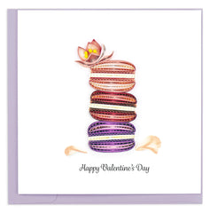Quilled Valentine's Day Macarons Greeting Card