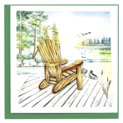 Quilled Adirondack Lake Greeting Card