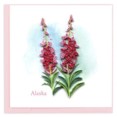 Quilled Alaska Fireweed Greeting Card