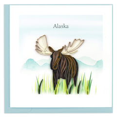 Quilled Alaska Moose Greeting Card