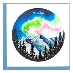 Quilled Alaska Northern Lights Greeting Card