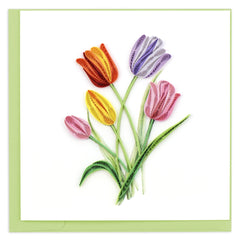 Quilled Colorful Tulips Greeting Card