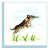Quilled Frisbee Dog Greeting Card