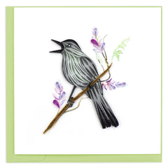Quilled Gray Catbird Greeting Card