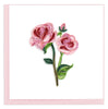 Quilled Long Stem Pink Roses Greeting Card