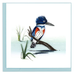 Quilled Perched Kingfisher Greeting Card