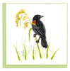 Quilled Red-winged Blackbird Greeting Card