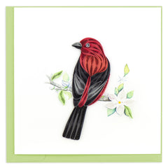 Quilled Scarlet Tanager Greeting Card